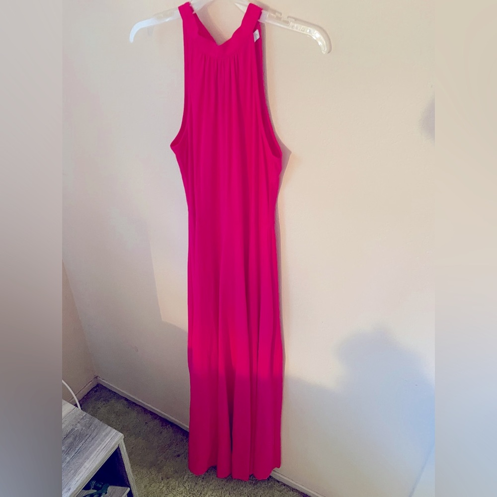 **NWT** size S hot pink Styleworld halter maxi dress